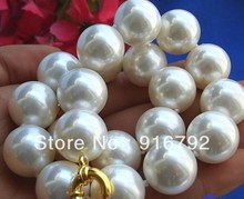 Envío Gratis> raro enorme 20mm Mar del Sur blanco Shell collar de perlas AAA 18" 2024 - compra barato