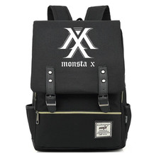 Monsta X-bolsa escolar coreana para hombre, Niña y estudiante, bolsa para ordenador portátil con hebilla para cinturón, 14, 16 pulgadas 2024 - compra barato