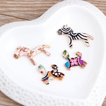 Free shipping Colorful Pattern Alloy drop oil gold-color  Cartoon Zebra/Crab shape jewelry charms diy phone/key chain pendants 2024 - buy cheap