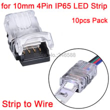 10pcs 4Pins 4-Pin PCB to Power LED Connector for 10mm 5050 SMD IP65 Waterproof RGB LED Tape Strip to Wire Connection Conductor 2024 - buy cheap