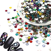 Diamantes de imitación de colores y tamaños variados, cristales redondos de espalda plana para vestidos, 2/3/4MM, diamantes de imitación para decoración de uñas, pegamento en zapatos, teléfono, 1000 Uds. 2024 - compra barato