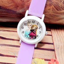 New 2019 luminous fluorescent tape elsa children's wristwatch girl jelly not waterproof quartz wristwatch 2024 - buy cheap