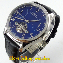 Parnis-reloj con cierre de despliegues para hombre, pulsera automática de reserva de energía, esfera azul, 43mm, 547 2024 - compra barato