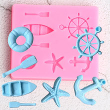 Boat Lifebuoy Anchor Silicone Mold Starfish Candy Clay Fondant Molds DIY Party Cake Decorating Tools Chocolate Gumpaste Mould 2024 - buy cheap