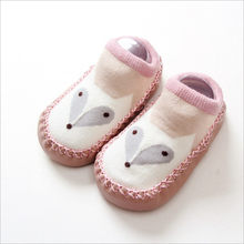 Calcetines antideslizantes para niño recién nacido, calcetín para niño con suelas de goma, primeros pasos, Animal de interior, zorro 2024 - compra barato