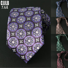 Purple Necktie Brand Cravate 2018 New Floral Purple Neck Ties For Mens Slim Wedding Tie 7cm Width Mens Gravata Party Neckties 2024 - buy cheap