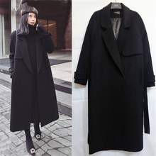 Spring Autumn Winter New Women's Casual Wool Blend Trench Coat Oversize Long Coat with belt Women Wool Coat Cashmere Outerwear 2024 - buy cheap