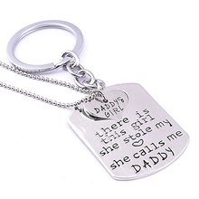 1 Set Father's Day Gift Daddy Daughter Girl Stole My Heart Necklace + Keychain 2024 - buy cheap