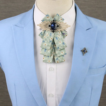 Free shipping new fashion casual mens male woman multilayer diamond collar dress wedding groom headwear business Korean bow tie 2024 - buy cheap