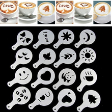 16Pcs Coffee Latte Cappuccino Barista Art Stencils Cake Duster Templates Coffee Tools Accessories decoration 2024 - buy cheap
