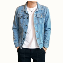 Cotton Solid Denim Jacket Mens Spring Autumn Casual Slim Fit Bomber Jackets Men Jean Jacket Mens Outwear Male Cowboy M-4XL 2024 - buy cheap