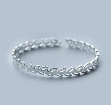 Silver Plated Jewelry Cuff Bangles Adjustable Leaf Women Fashion Bracelet Bangles 2024 - buy cheap