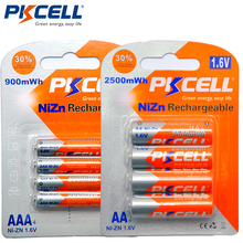 PKCELL 4Pc/card AA Battery 1.6V 2500mWh AA Rechargeable Batteries+4Pcs/card 900mwh AAA Batteries NI-ZN AAA Rechargeable Battery 2024 - buy cheap