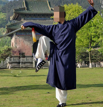 Льняное пальто для боевых искусств Wudang tai chi, унисекс, высокое качество, униформа кунг-фу, костюм даосской одежды, синий/зеленый/черный/серый, 20 цветов 2024 - купить недорого