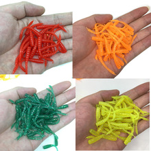50pcs / lot  Soft Worm Maggots Bait 45mm 0.43g Artificial Silicon Jig Shad Swimming Fishing Lure bass soft fish smell soft baits 2024 - buy cheap