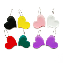 Sexy Cute 8 Colors Heart Drop Earrings Women Girl Lovely Pure Color Heart Acrylic Earrings 2018 Fashion Jewelry Gifts E18163 2024 - buy cheap