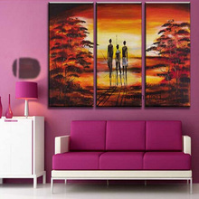 Pintura abstrata índia pintada à mão, paisagem, pintura a óleo, parede, decoração de casa, imagem de arte em tela para sala de estar 2024 - compre barato