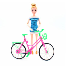 Аксессуары для кукол, красивый велосипед, съемный велосипед и корзина, аксессуары для игрушек, игровой домик, игрушки 2024 - купить недорого