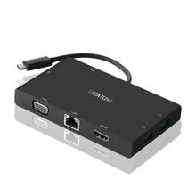 USB C адаптер type-c кабельный удлинитель AUX VGA к HDMI 4K конвертер Jack 3,5 аудио сплиттер, мм RJ45 USB 3,0*2 Thunderbolt 3 док-станция 2024 - купить недорого