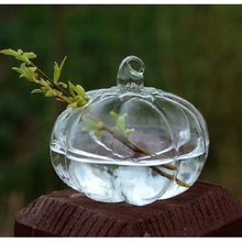 Vaso de vidro transparente para flores de abóbora, esfera de halloween 8.5*9.5cm, decoração para casa, casamento, abóbora 2024 - compre barato