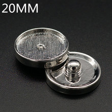 Nuevos accesorios de botones a presión de 20MM, 20 piezas, ajuste de cabujón de 18MM para hacer botones a presión de impresión o venta de diamantes de imitación al por mayor de botones a presión 2024 - compra barato