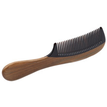 1PC Vintage High Qualtiy Natural Green Sandalwood Ox Horn Wood Anti Static Hair Beard Comb Care Handle 2024 - buy cheap