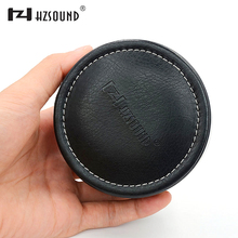 Capa redonda de couro hz, bolsa para fones de ouvido portátil 2024 - compre barato