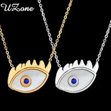 Uzone Hot Sale Evil Eye Charm Pendant Stainless Steel Blue Color Necklace for Men Women lucky jewelry 2024 - buy cheap