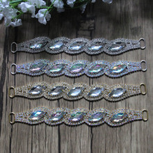 Free Shipping 12pcs/lot 5.7'' Rhinestone Connector Shoe Buckle Apparel Buckle Bikini Connector Headband Connector LSRC016 2024 - купить недорого