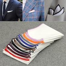 Fashion Men's Cotton White Pocket Square Handkerchief Delicate Colorful Wedding Decoration Square Towel Male Hankies 23*23cm 2024 - buy cheap