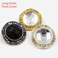 165182,1pcs 22mm 3color select Rhinestone inlaid metal buttons flower Clothing accessories Jewelry Accessories diy 2024 - buy cheap