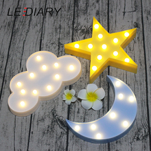 LEDIARY-Luz LED 3D de Luna y estrella adorable para niños, lámpara de decoración para interiores, juguete de regalo para bebés 2024 - compra barato