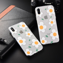 Luxury Transparent Small Fresh Flowers Daisy  Soft TPU Case Cover For Apple iPhone X 8 7 Plus 6 6s plus 2024 - buy cheap