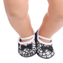 Zapatos planos de malla negra y blanca para muñeca y muñeca para niñas, accesorios para zapatos g182, 43 cm, 18 pulgadas, novedad 2024 - compra barato