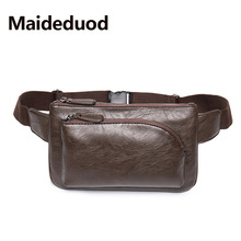 Maideduod  Vintage Style  Men Leather Belt Bag Brand Designer  Men Waist Bag Hand Free Bags gentleman Pouch Belt Waist Pack 2024 - buy cheap