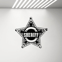 Star Law Sheriff Badge Police Wall Stickers Mural for Kids Rooms Removable Boy Gift Vinyl Decals Home Decor Bedroom Sticker G460 2024 - buy cheap