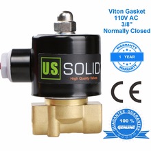 U.S. Solid 3/8" Brass Electric Solenoid Valve 110V AC Air, Water, Fuel, Normally Closed CE Certified 2024 - buy cheap