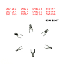 50pcs Spade bare cord end terminals Electrical crimp terminal naked wire connector SNB1.25-3~5.5-6 cable ferrules 22-10AWG 2024 - buy cheap