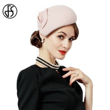 Sombrero de lana estilo Derby para mujer, pasador elegante, pastillero, Vintage, para iglesia, boda, color negro y rosa, FS 2020 2024 - compra barato