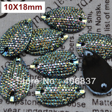 Frete grátis, 100 para mulheres, 10*18mm brilhante estrela metálica peridot costurar em pedras de resina plana para trás em miçangas de lágrima 2024 - compre barato
