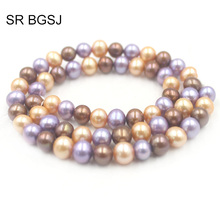 Free Shipping 6-7mm Mixed Random Colors AAA Grade Natural Round Freshwater Pearl Jewelry Beads Strand 15'' 2024 - купить недорого