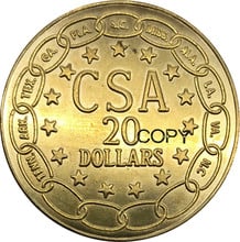 Edeg-moneda de Metal y oro de los Estados Unidos, moneda de copia de Metal de los Estados Unidos, CSA, $20, 1861 2024 - compra barato