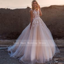Потрясающее кружевное свадебное платье, свадебные платья без рукавов с аппликацией, vestido de noiva, 2019 2024 - купить недорого