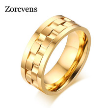 Кольца шипы золотого цвета ZORCVENS для мужчин вращающиеся кольца для свадьбы и помолвки 2024 - купить недорого
