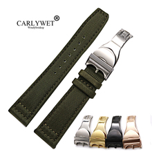CARLYWET 20 21 22mm Nylon Fabric Leather Replacement Wrist Watch Band Loops Strap Deployment Clasp For Tudor Omega IWC Rolex 2024 - buy cheap