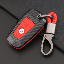 Силиконовый брелок для ключа из углеродного волокна чехол для ключа брелок для Ford Fiesta Focus 3 4 MK3 MK4 Mondeo Ecosport Kuga Focus ST 2024 - купить недорого