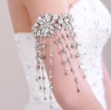 Nova pulseira de noiva nupcial pulseira chains jóias braçadeira cadeia braço acessórios do vestido de casamento de cristal pulseiras para as mulheres 2024 - compre barato