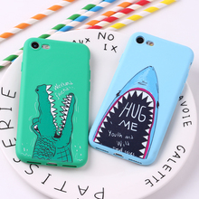 Мягкий силиконовый матовый чехол из ТПУ с забавным крокодиловым принтом акулы для iPhone 11 6 6S 5 12 8 8Plus X XS Max 7 7Plus 2024 - купить недорого
