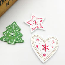 20pcs Mix White/Green Wood Merry Christmas Tree Heart Buttons Sewing Craft WB547 2024 - buy cheap