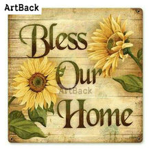 Full square drill 5d diamond painting home sweet home sun flower 3d diamond embroidery rhinestone stick drill embroidery 2024 - buy cheap